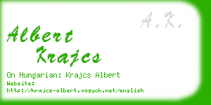 albert krajcs business card